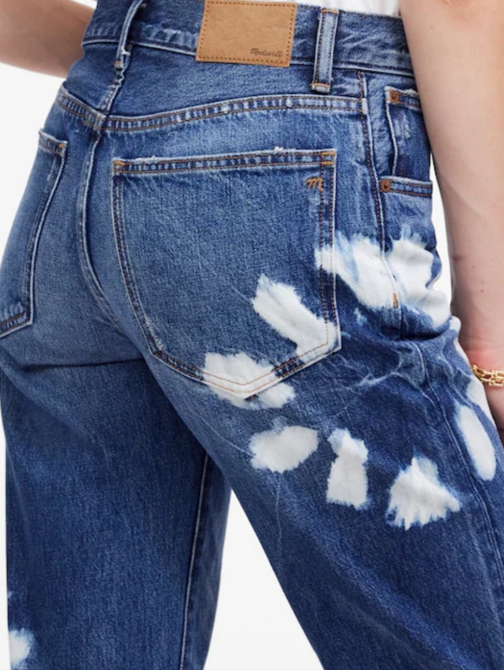 Madewell The Dean Easy Straight Jean Size 25 Straight Leg Shibori Wash Floral - Picture 3 of 11